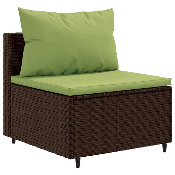 Grote foto vidaxl 6 delige loungeset met kussens poly rattan bruin tuin en terras tuinmeubelen