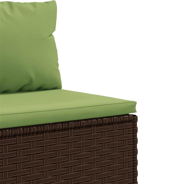 Grote foto vidaxl 4 delige loungeset met kussens poly rattan bruin tuin en terras tuinmeubelen