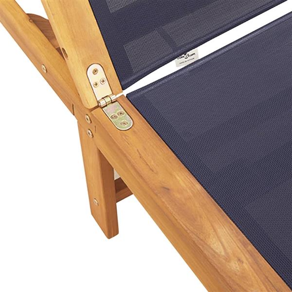 Grote foto vidaxl ligbedden 2 st met tafel massief acaciahout en textileen blauw tuin en terras tuinmeubelen