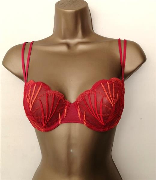 Grote foto doorzichtige framboosrode bh passionata 70c kleding dames ondergoed en lingerie merkkleding