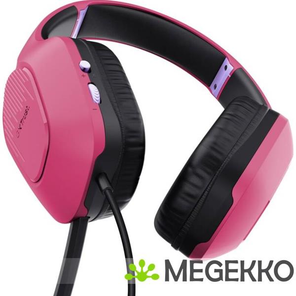 Grote foto trust gxt 415p zirox headset bedraad hoofdband gamen roze audio tv en foto koptelefoons