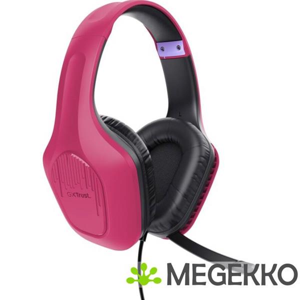 Grote foto trust gxt 415p zirox headset bedraad hoofdband gamen roze audio tv en foto koptelefoons