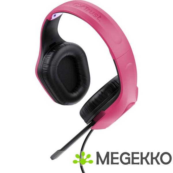 Grote foto trust gxt 415p zirox headset bedraad hoofdband gamen roze audio tv en foto koptelefoons