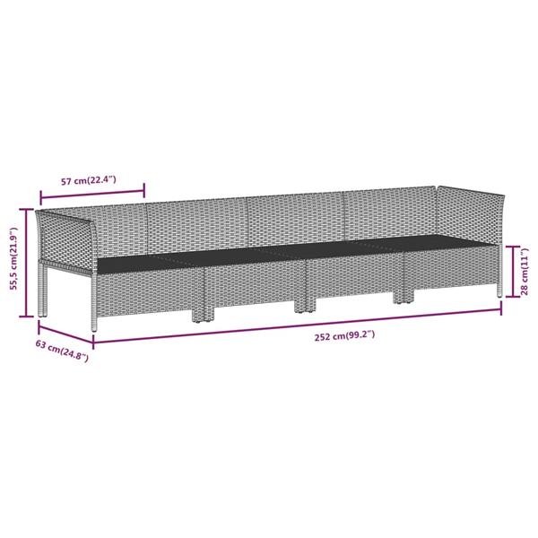 Grote foto vidaxl 6 delige loungeset met kussens poly rattan grijs tuin en terras tuinmeubelen