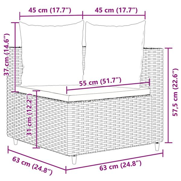 Grote foto vidaxl 4 delige loungeset met kussens poly rattan zwart tuin en terras tuinmeubelen