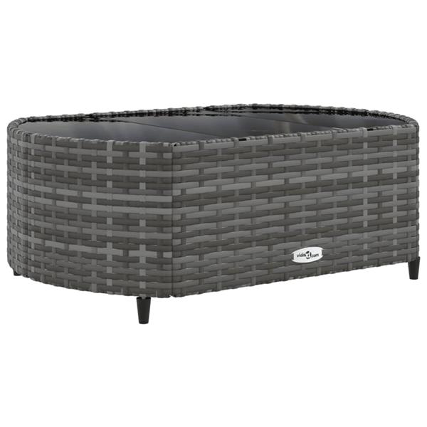 Grote foto vidaxl 5 delige loungeset met kussens poly rattan grijs tuin en terras tuinmeubelen