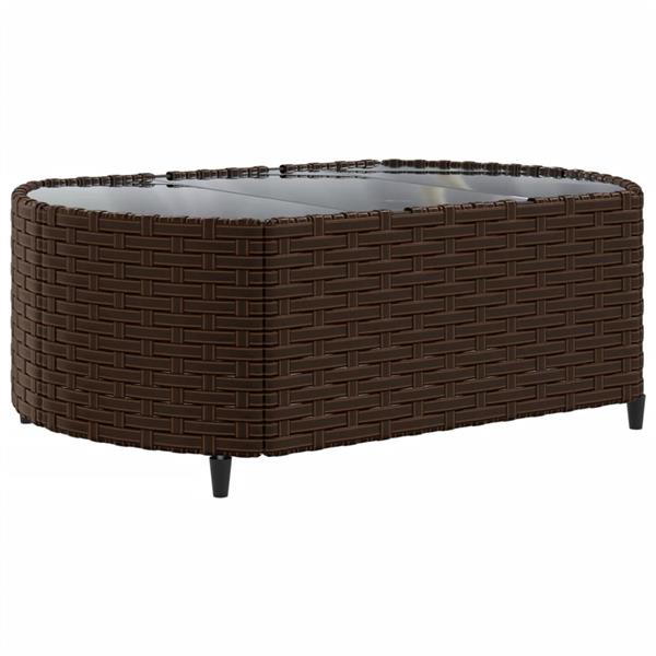 Grote foto vidaxl 4 delige loungeset met kussens poly rattan bruin tuin en terras tuinmeubelen