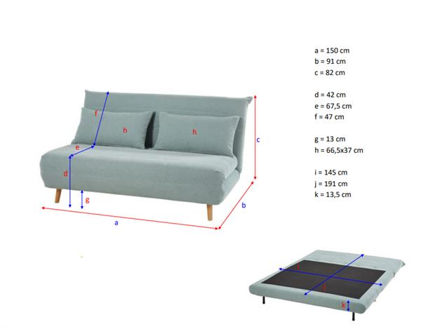 Grote foto slaapbank groen 2 persoons 150cm huis en inrichting slaapbanken