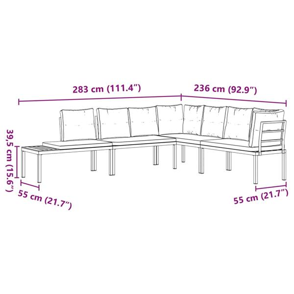 Grote foto vidaxl 4 delige loungeset met kussens gepoedercoat staal zwart tuin en terras tuinmeubelen