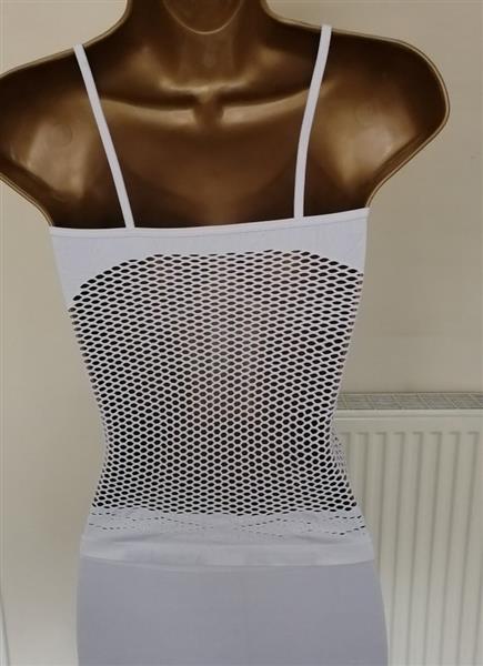 Grote foto super trendy witte top caraco met hipster shorty kleding dames ondergoed en lingerie