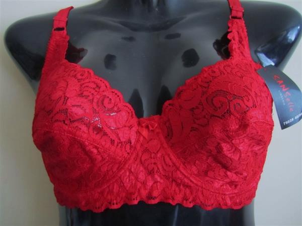 Grote foto chique rode bh volledig in kant 75d kleding dames ondergoed en lingerie