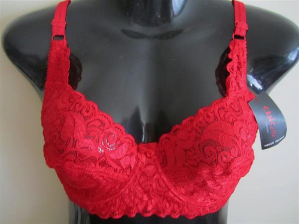 Grote foto chique rode bh volledig in kant 75d kleding dames ondergoed en lingerie