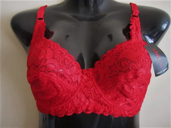 Grote foto chique rode bh volledig in kant 75d kleding dames ondergoed en lingerie