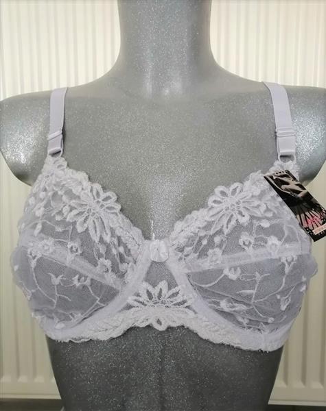 Grote foto chique witte bh in doorzichtige kant 70d kleding dames ondergoed en lingerie