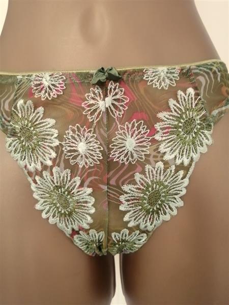 Grote foto olijfgroene doorzichtige bh met string 70b en 75b kleding dames ondergoed en lingerie