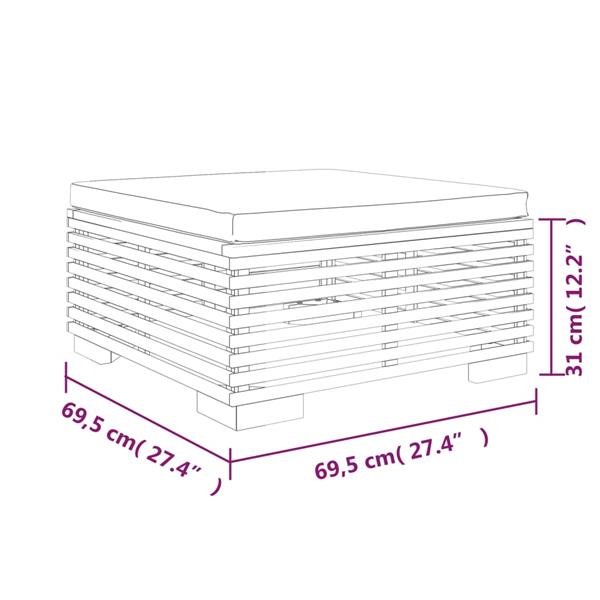 Grote foto vidaxl 3 delige loungeset met kussens massief teakhout tuin en terras tuinmeubelen