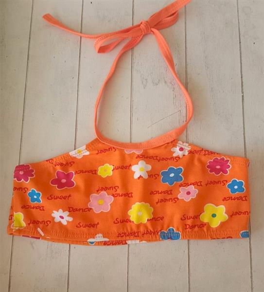 Grote foto mooie oranje bikini met bloemetjes 92 tot 128 kinderen en baby overige