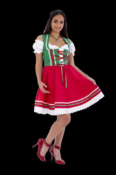 Grote foto dirndl 2 dlg. groen rood carmenblouse verzamelen overige verzamelingen