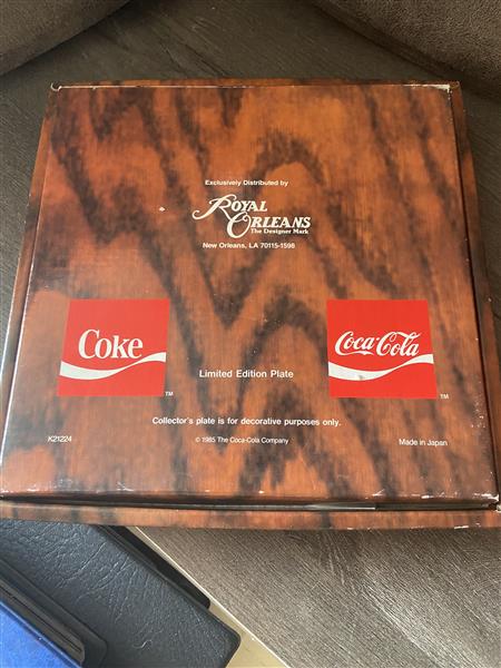 Grote foto coca colastenen bord met certificaat van 1985 verzamelen merken en reclame