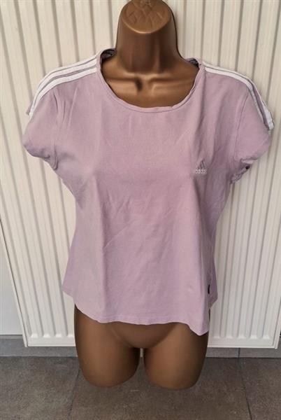 Grote foto zacht lila vintage t shirt van adidas large 40 42 kleding dames t shirts