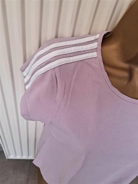 Grote foto zacht lila vintage t shirt van adidas large 40 42 kleding dames t shirts