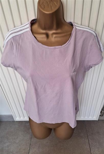 Grote foto zacht lila vintage t shirt van adidas large 40 42 kleding dames t shirts