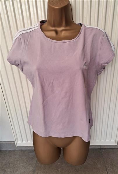 Grote foto zacht lila vintage t shirt van adidas large 40 42 kleding dames t shirts