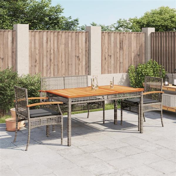 Grote foto vidaxl 4 delige tuinset met kussens poly rattan grijs tuin en terras tuinmeubelen