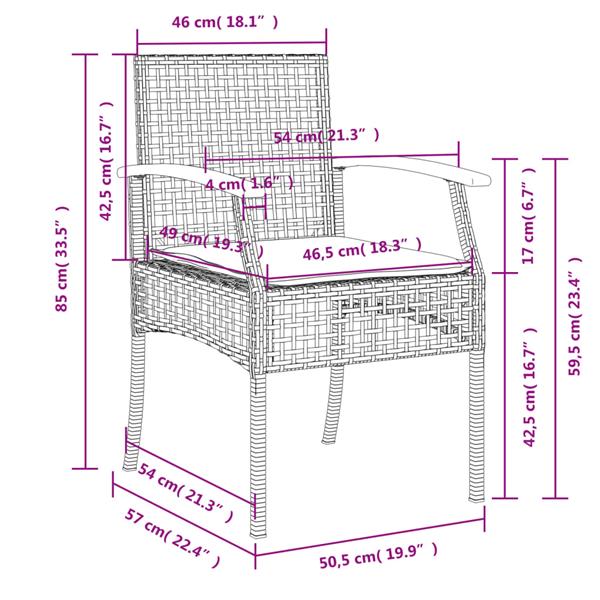 Grote foto vidaxl 4 delige tuinset met kussens poly rattan grijs tuin en terras tuinmeubelen