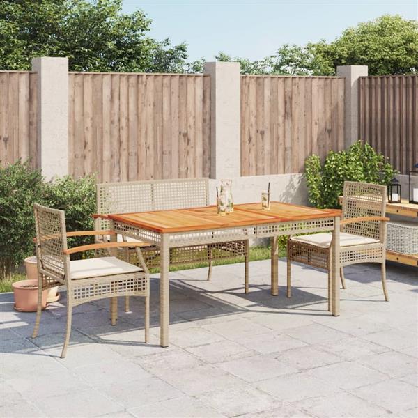 Grote foto vidaxl 4 delige tuinset met kussens poly rattan beige tuin en terras tuinmeubelen