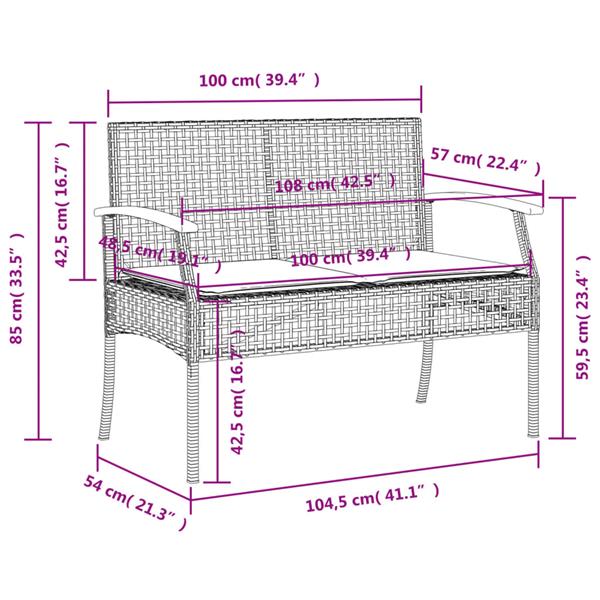 Grote foto vidaxl 4 delige tuinset met kussens poly rattan beige tuin en terras tuinmeubelen