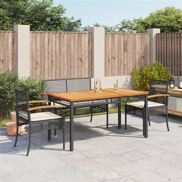 Grote foto vidaxl 4 delige tuinset met kussens poly rattan zwart tuin en terras tuinmeubelen