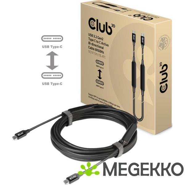 Grote foto club3d cac 1535 usb kabel 5 m 3.2 gen 2 3.1 gen 2 usb c zwart computers en software overige computers en software