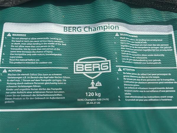 Grote foto berg champion 430 trampoline met safety net kinderen en baby trampolines en springkussens