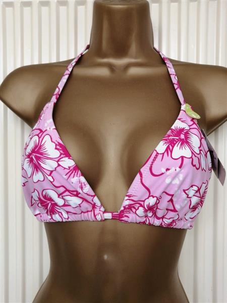 Grote foto roze bikini met wit en fuchsia med en large kleding dames badmode en zwemkleding