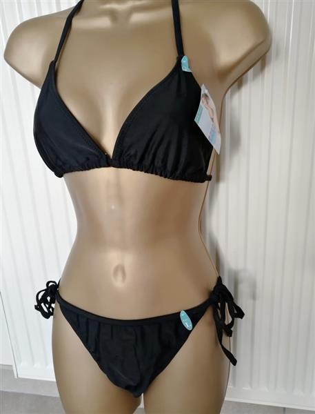 Grote foto mooie zwarte bikini met koordjes small en medium kleding dames badmode en zwemkleding