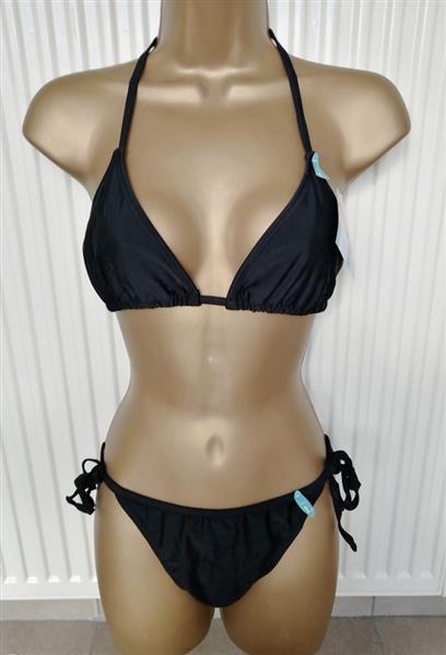 Grote foto mooie zwarte bikini met koordjes small en medium kleding dames badmode en zwemkleding