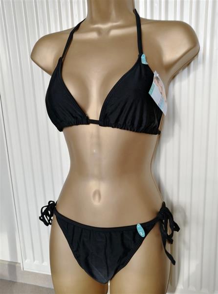 Grote foto mooie zwarte bikini met koordjes small en medium kleding dames badmode en zwemkleding