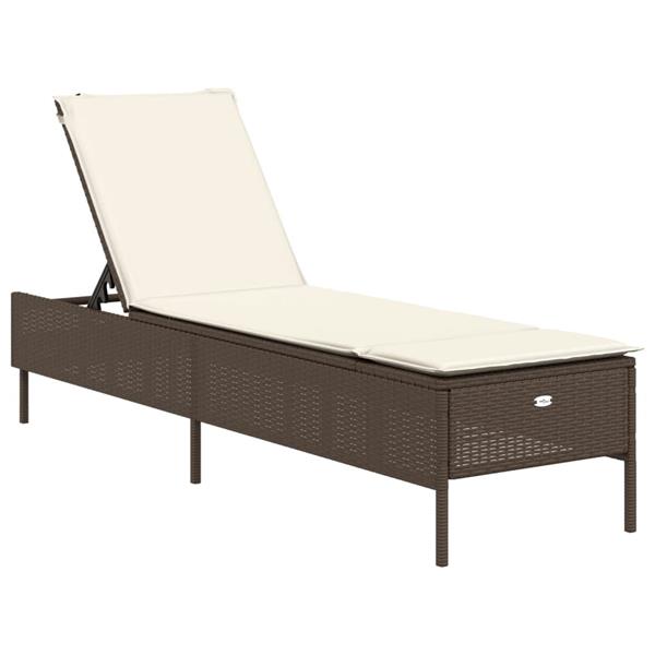 Grote foto vidaxl 3 delige ligbeddenset met kussens poly rattan bruin tuin en terras tuinmeubelen