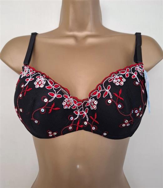 Grote foto superchique zwarte bh en string met paillettes kleding dames ondergoed en lingerie