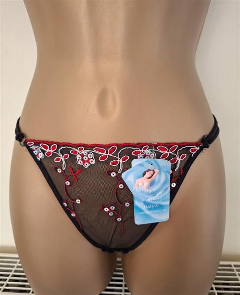 Grote foto superchique zwarte bh en string met paillettes kleding dames ondergoed en lingerie