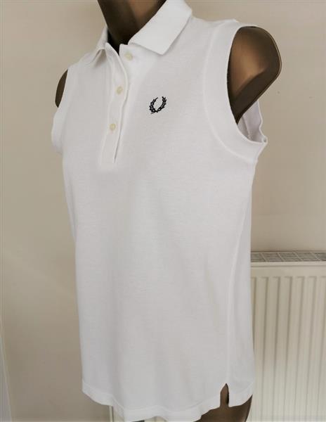 Grote foto witte vintage mouwloze polo fred perry maat 38 kleding dames tops