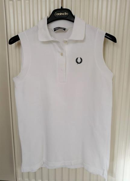 Grote foto witte vintage mouwloze polo fred perry maat 38 kleding dames tops