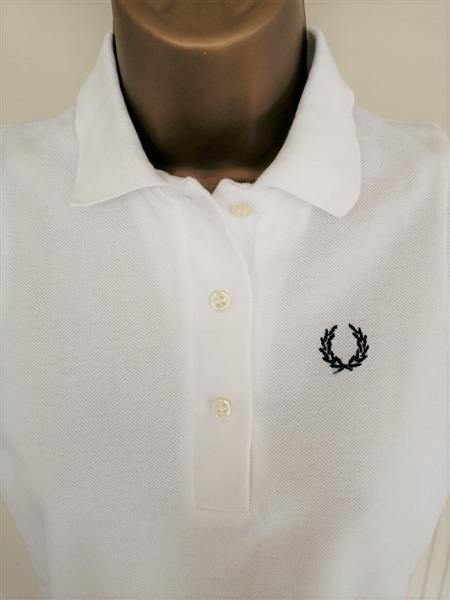 Grote foto witte vintage mouwloze polo fred perry maat 38 kleding dames tops