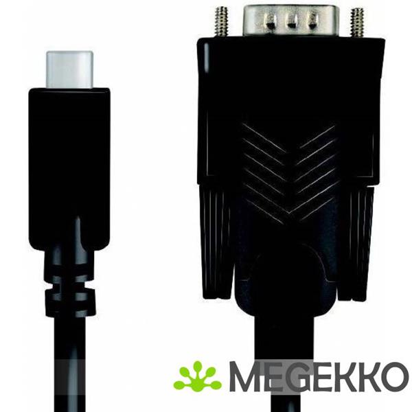 Grote foto logilink au0051a video kabel adapter 1 2 m usb c vga d sub zwart computers en software overige computers en software