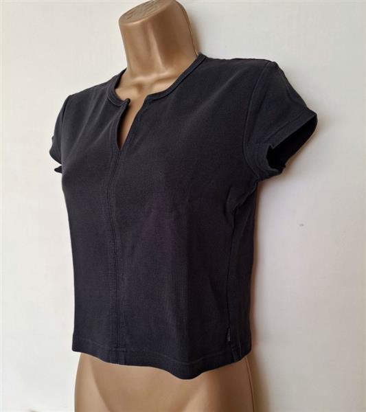 Grote foto kort zwart shirt met mooie halsuitsnijding esprit kleding dames tops