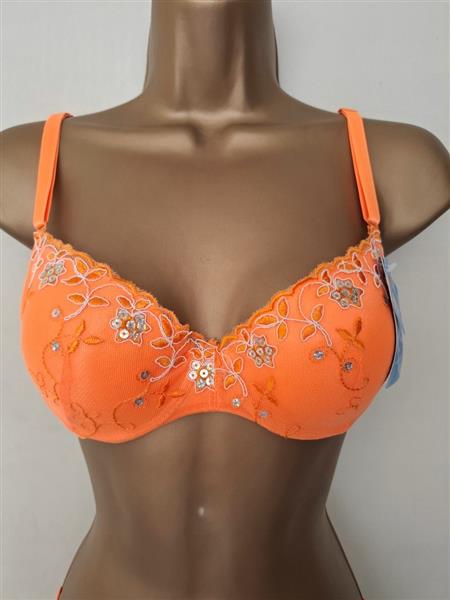 Grote foto chique bh en string in prachtige oranje kleur 80b kleding dames ondergoed en lingerie