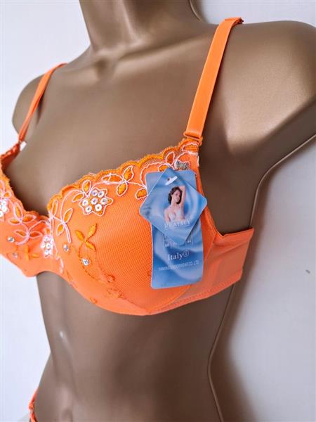 Grote foto chique bh en string in prachtige oranje kleur 80b kleding dames ondergoed en lingerie