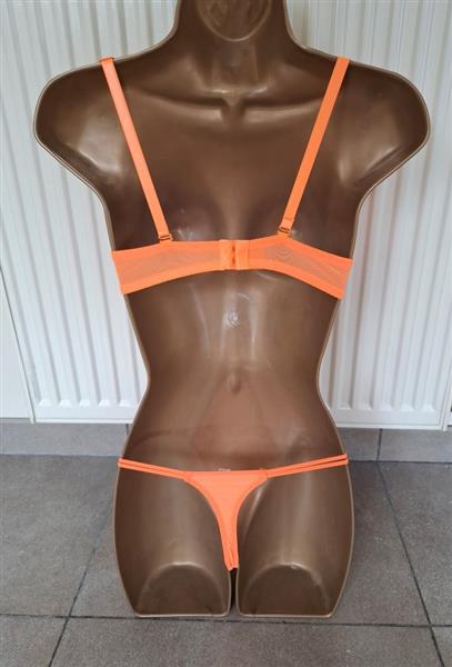 Grote foto chique bh en string in prachtige oranje kleur 80b kleding dames ondergoed en lingerie