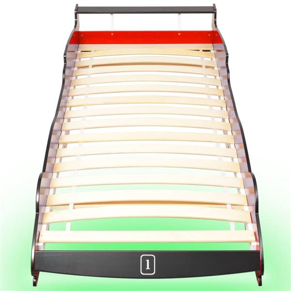 Grote foto vidaxl kinderbed raceauto met led verlichting rood 90x200 cm kinderen en baby complete kinderkamers